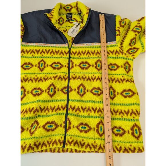 PrAna Men's Hurricane FZ Fleece Jacket Bright Yellow Geometric Size XL - Picture 11 of 12
